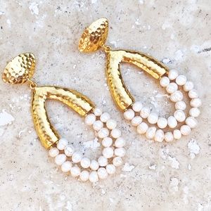 Handmade earrings- fresh water pearls & 18k gold plated